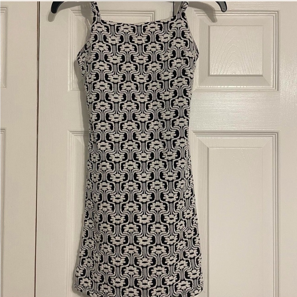 Altar'd State Black and White Geometric Mini Dress adjustable straps